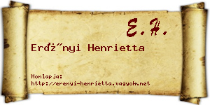 Erényi Henrietta névjegykártya