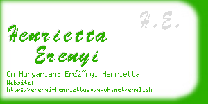 henrietta erenyi business card